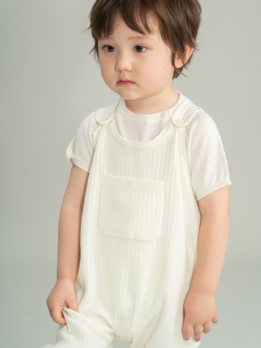 ArborTree super fine wool baby bib pants, soft and cozy, featuring a gentle wool fabric with adjustable straps for comfortable wear.