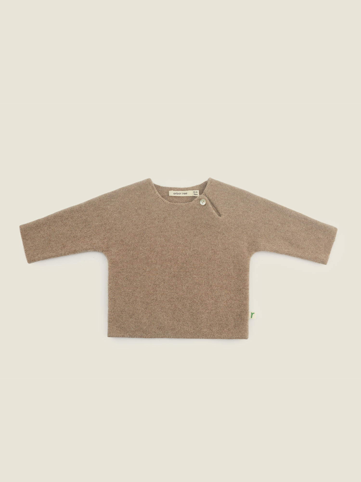 ArborTree 100% baby cashmere drop-shoulder sweater for boys and girls, soft and warm, perfect for spring, fall, and winter.