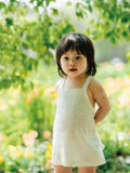 Baby girl summer tank dress by ArborTree made from 60% organic cotton and 40% linen, lightweight and breathable for warm weather.