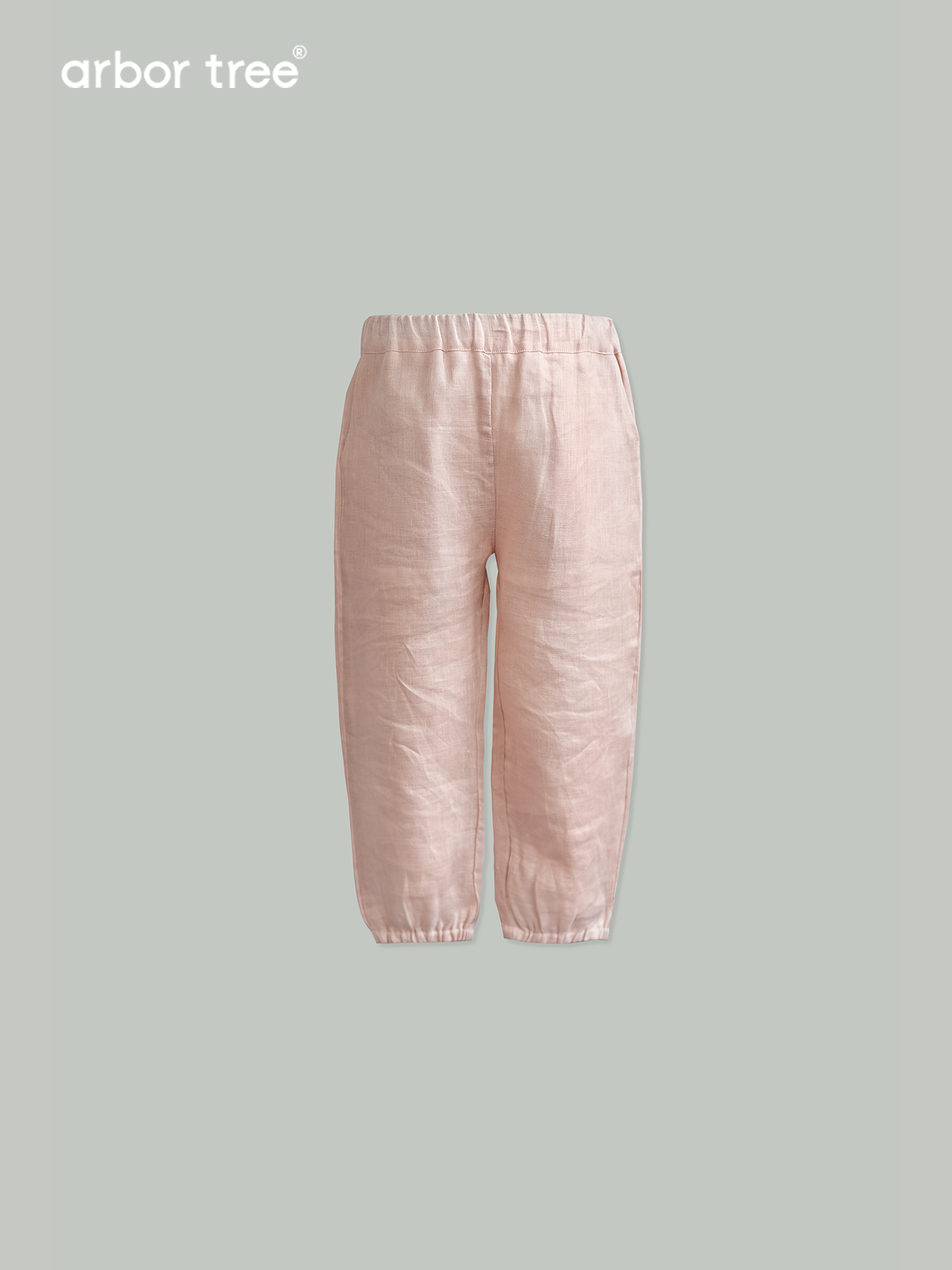 ArborTree 100% French Imported Linen Summer Mosquito-Repellent Pants (for Boys and Girls): Rolled-up hem, long pants, lightweight and breathable