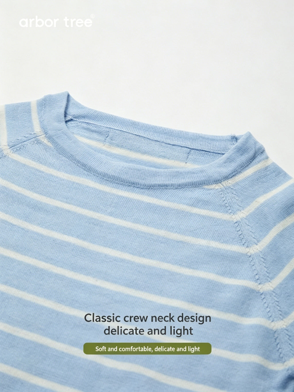 ArborTree baby stripe pullover top made from 100% merino mercerised wool, featuring a soft, colorful striped design for kids.