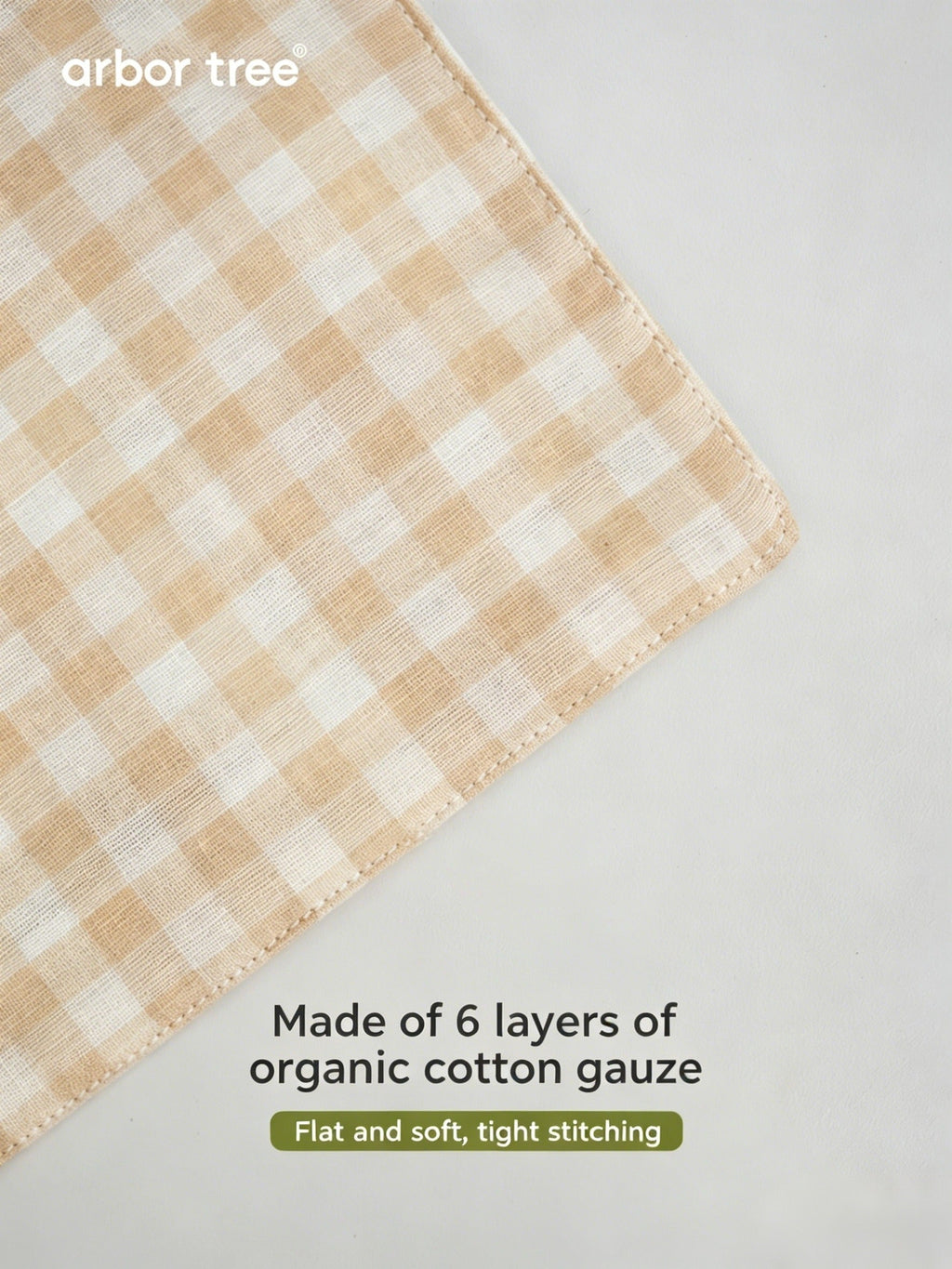 ArborTree 100% 6-Layer Organic Cotton Gauze Baby Square Towel, Back Towel, and Washcloth—Soft, Gentle on the Skin, Moisture-Wicking, and Breathable - ArborTree - naturally sourced kids brand