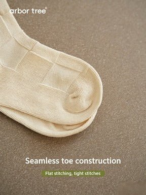 ArborTree 100% Natural Organic Cotton Thick Socks with Sugar Cube Pattern for Boys and Girls (Matching Sets) — Excluding the Elastic Band - ArborTree - naturally sourced kids brand