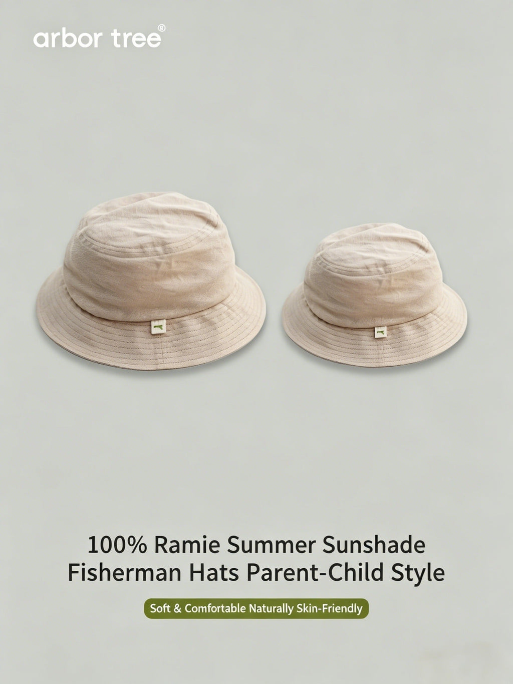 ArborTree 100% Natural Ramie Parent-Child Summer Fisherman's Hat: Lightweight, Breathable, Sun-Protective, and Durable - ArborTree - naturally sourced kids brand
