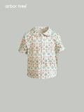 ArborTree 100% Organic Cotton from Uganda Girls' Summer Short-Sleeve Shirt with Morris Daisies—Lightweight and Breathable - ArborTree - naturally sourced kids brand