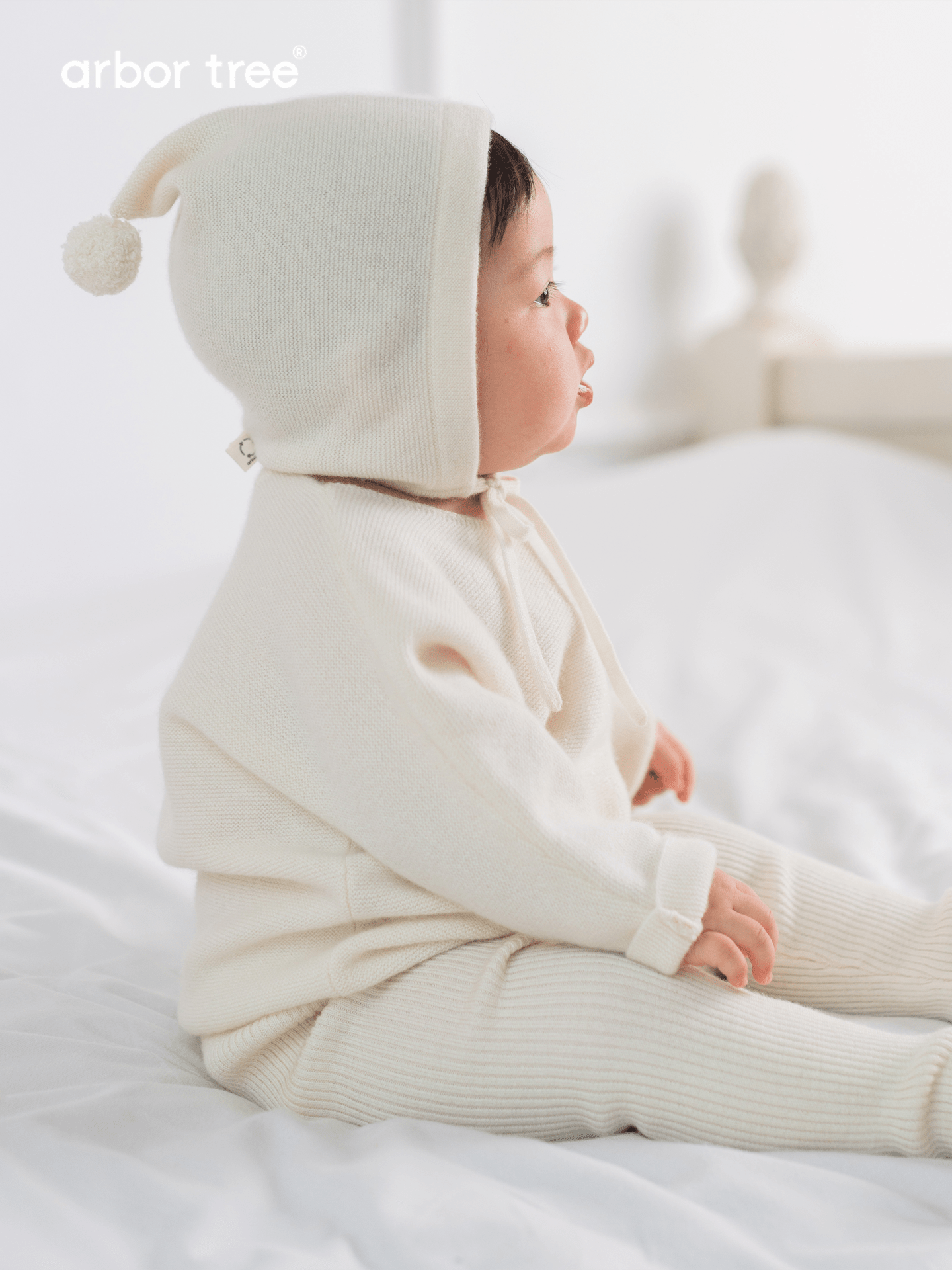 ArborTree Joyful Little Cashmere Pom-Pom Hat for Babies—Fall/Winter Hats for Princess-Style Boys and Girls—Cute - ArborTree - naturally sourced kids brand
