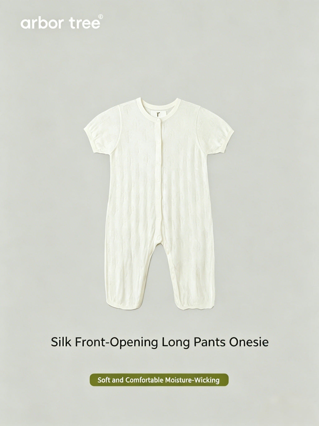 ArborTree Mulberry Silk Summer Long-Legged One-Piece for Infants and Toddlers with Front Snap Closure—Moisture-Wicking, Mosquito-Repellent, Lightweight, and Breathable - ArborTree - naturally sourced kids brand