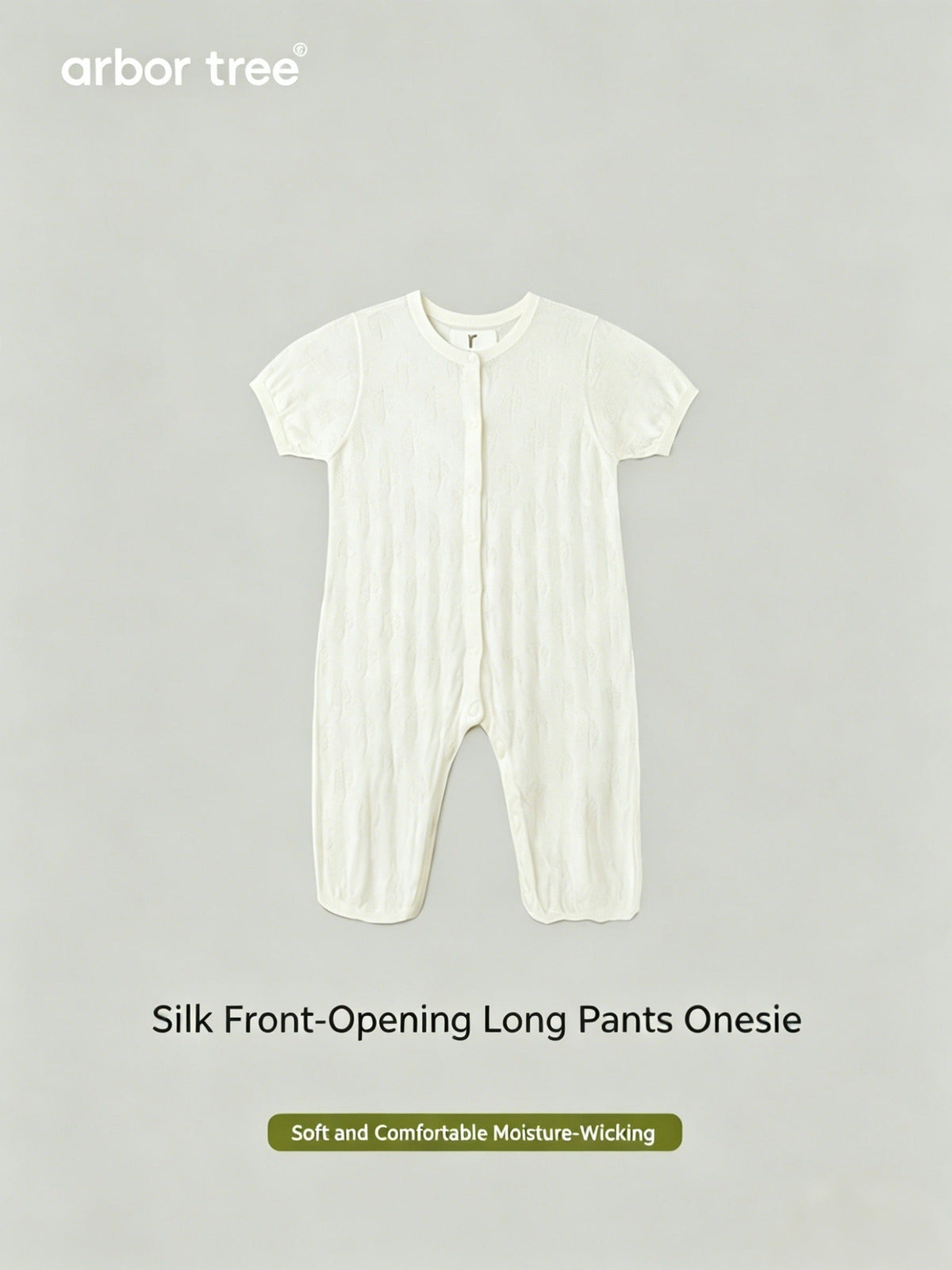 ArborTree Mulberry Silk Summer Long-Legged One-Piece for Infants and Toddlers with Front Snap Closure—Moisture-Wicking, Mosquito-Repellent, Lightweight, and Breathable - ArborTree - naturally sourced kids brand