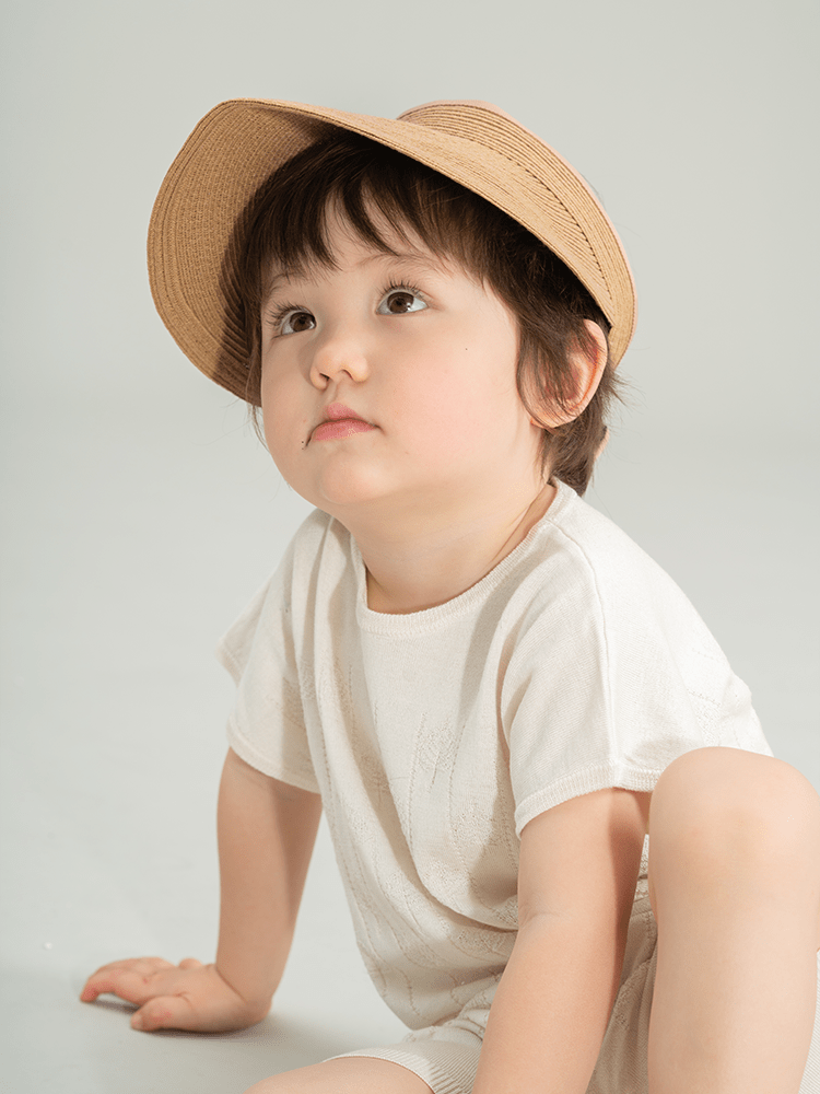 ArborTree Natural Papyrus Sun-Protective Open-Top Shell Hat—Parent-Child Set (Brim contains some spandex) - ArborTree - naturally sourced kids brand