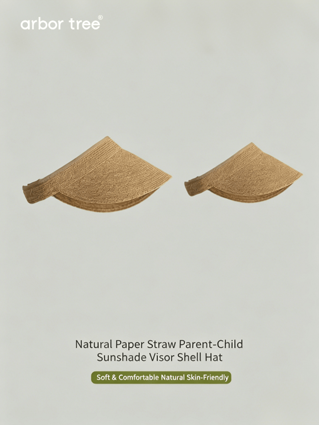 ArborTree Natural Papyrus Sun-Protective Open-Top Shell Hat—Parent-Child Set (Brim contains some spandex) - ArborTree - naturally sourced kids brand