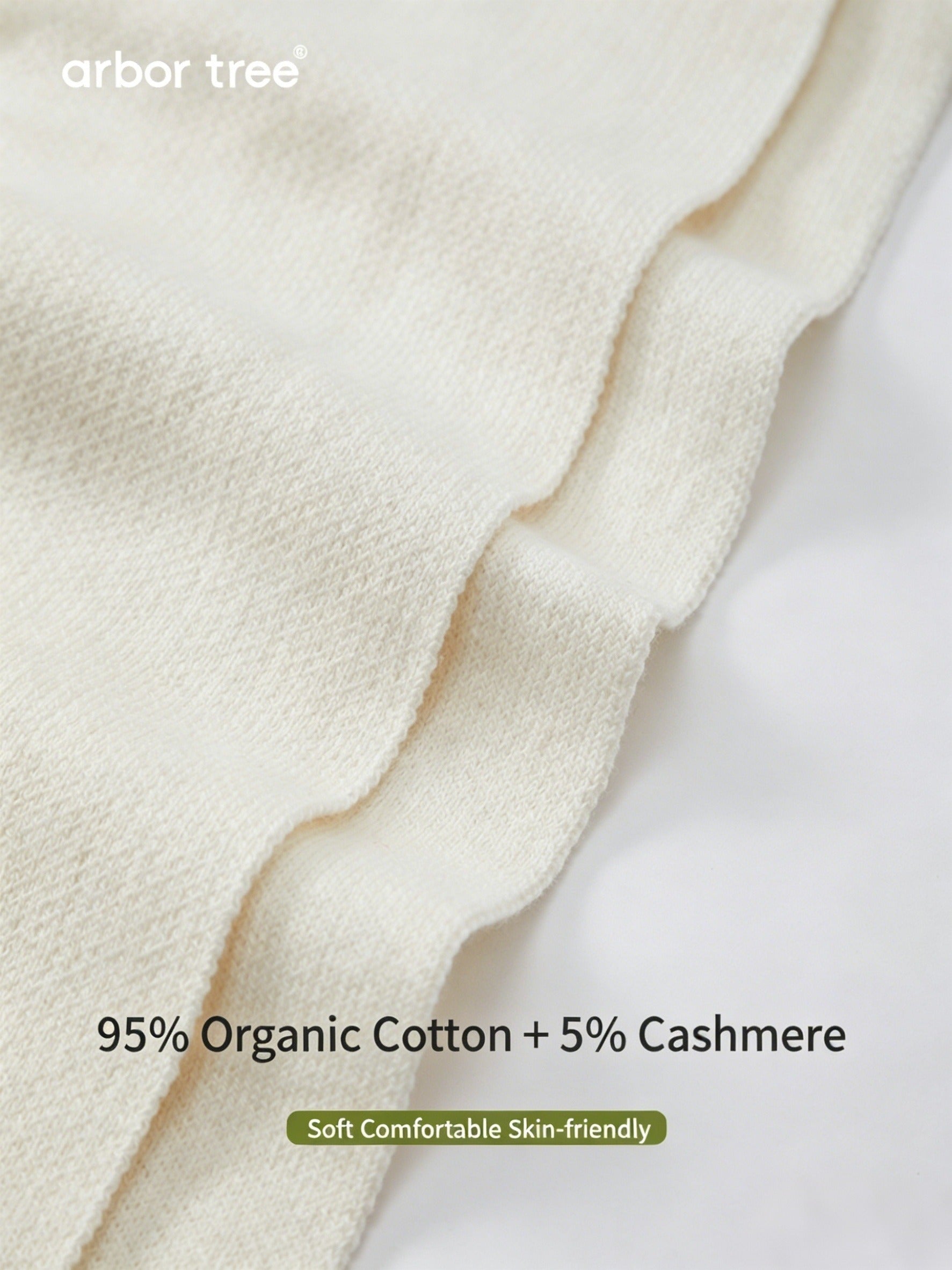 ArborTree Organic Cotton and Cashmere Solid-Color Versatile Scarf for Infants and Toddlers—Warm, Gentle on the Skin, Meets Class A Standards, Soft and Comfortable - ArborTree - naturally sourced kids brand