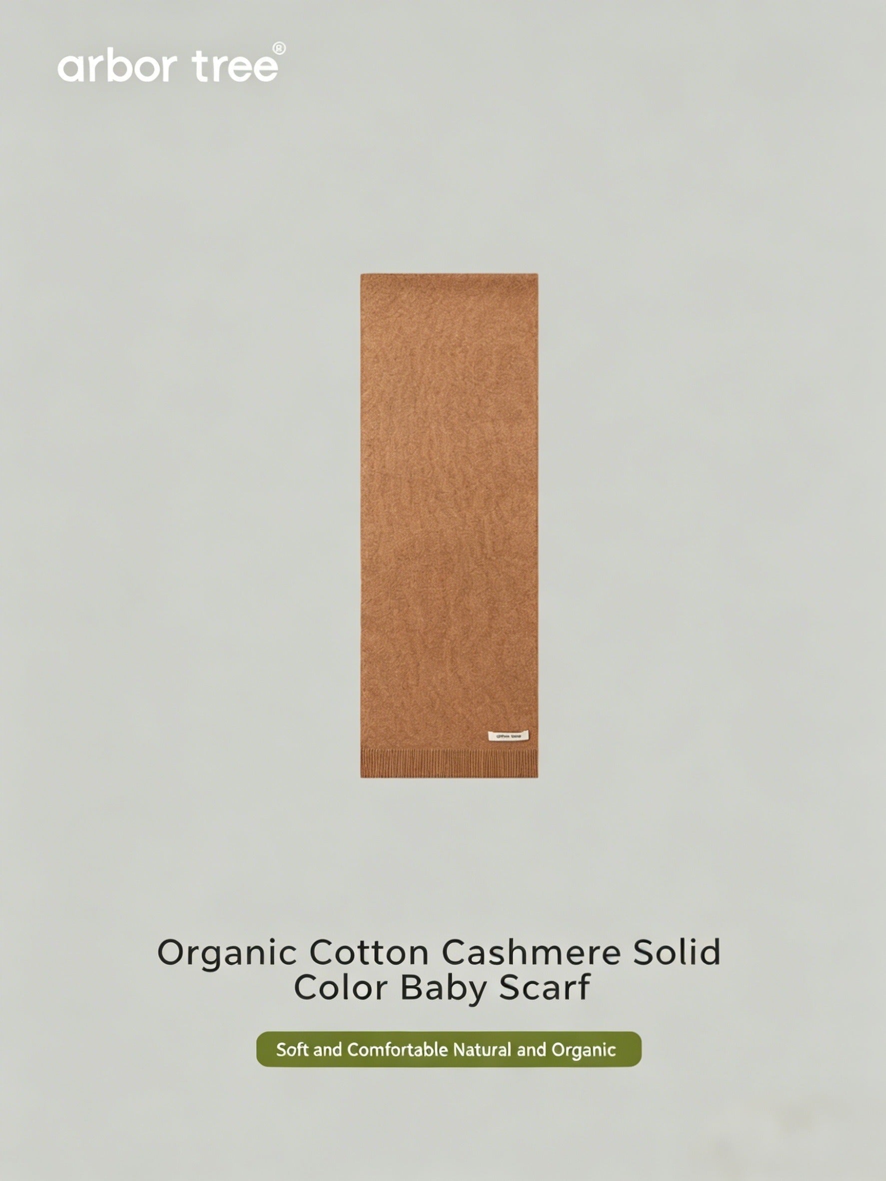 ArborTree Organic Cotton and Cashmere Solid-Color Versatile Scarf for Infants and Toddlers—Warm, Gentle on the Skin, Meets Class A Standards, Soft and Comfortable - ArborTree - naturally sourced kids brand