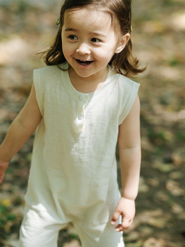 ArborTree Organic Cotton and Linen Summer Casual Sleeveless Onesie for Infants and Toddlers—Moisture-Wicking and Soft Against the Skin - ArborTree - naturally sourced kids brand