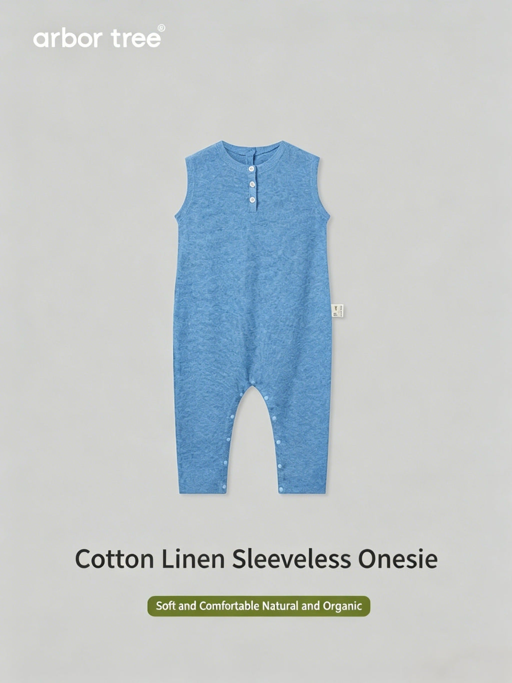 ArborTree Organic Cotton and Linen Summer Casual Sleeveless Onesie for Infants and Toddlers—Moisture-Wicking and Soft Against the Skin - ArborTree - naturally sourced kids brand