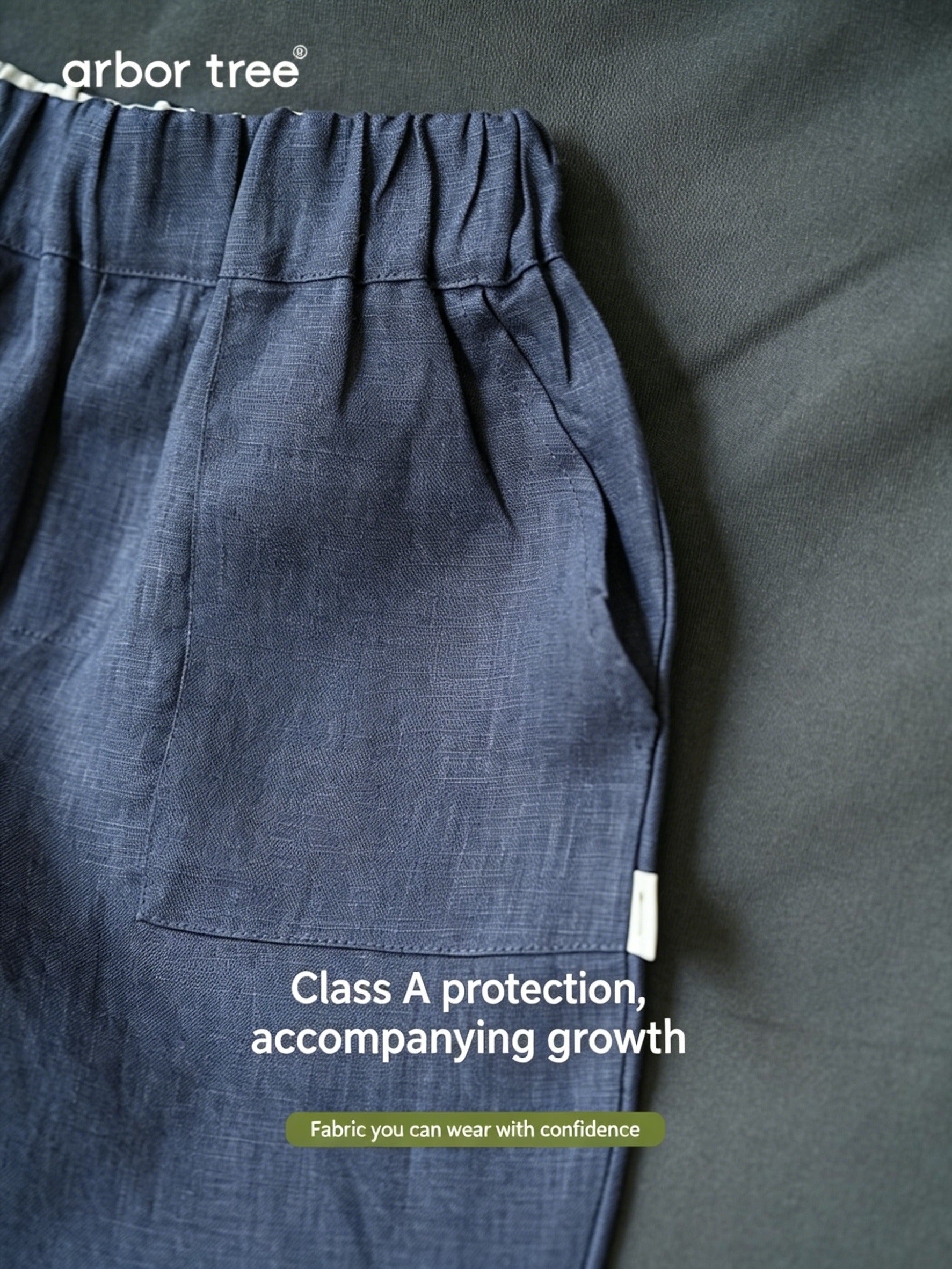 Lightweight ArborTree linen straight-leg pants for men and women, in natural beige, showing the relaxed fit and 14×14 thread count fabric.