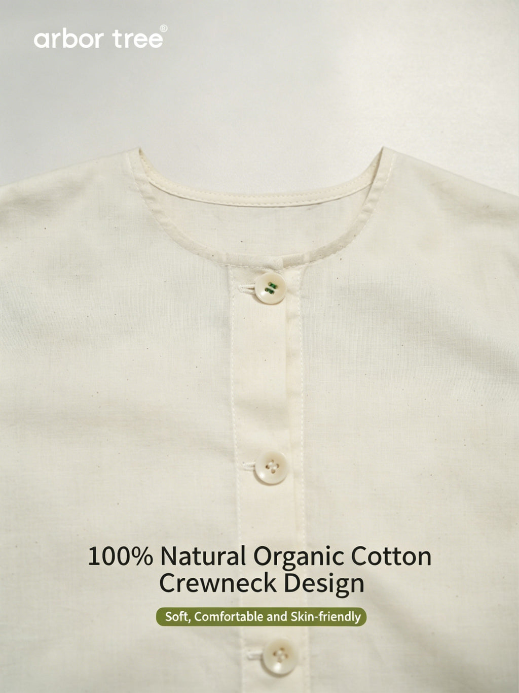 ArborTree 100% Natural Organic Cotton Minimalist Matching Parent-Child Shirts for Spring and Summer Sun Protection