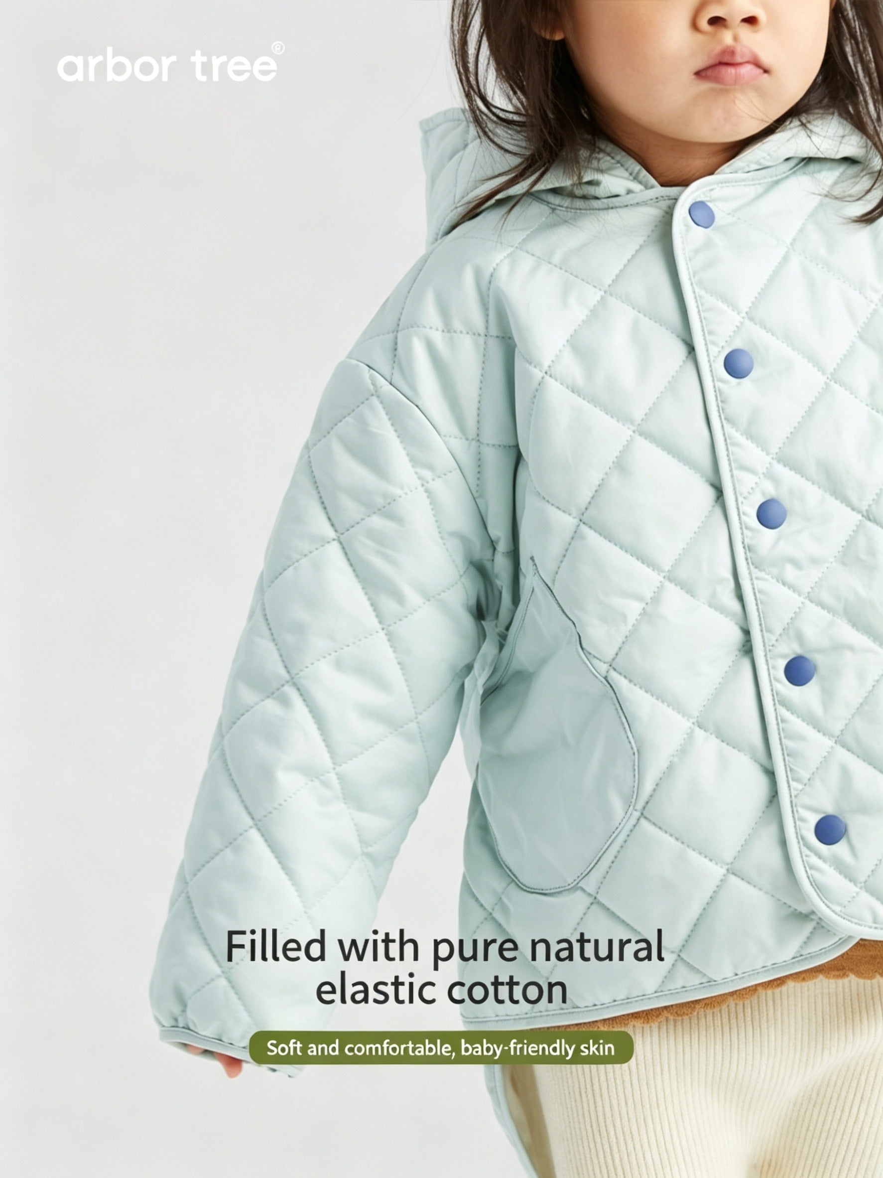 ArborTree men's and women's cotton-lined hooded jacket with soft, stretchy fabric, perfect for autumn and winter warmth.