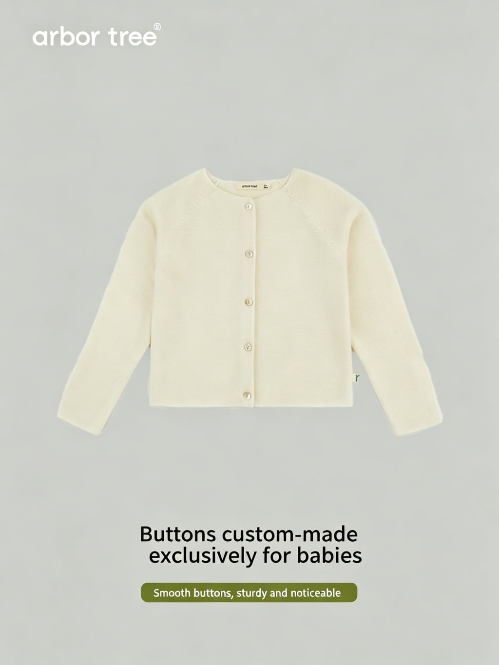ArborTree matching cashmere-wool knit cardigan for parent and child, cozy, skin-friendly, suitable for spring, autumn, winter.