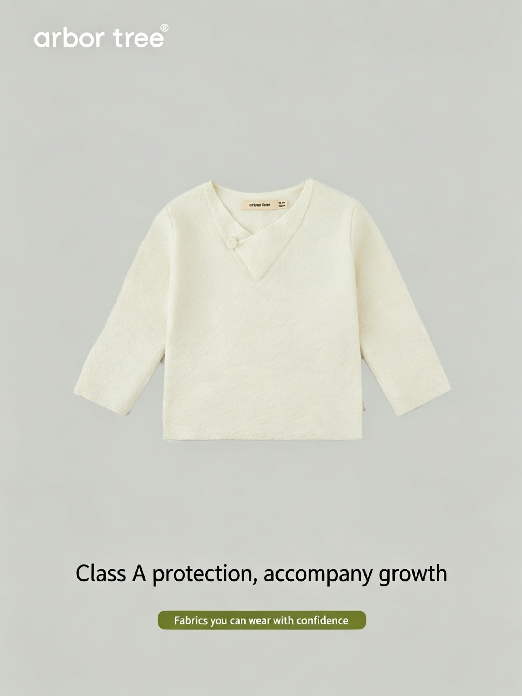 ArborTree 100% Baselwool baby pullover button-down sweater, soft and warm with a classic knit design for kids.