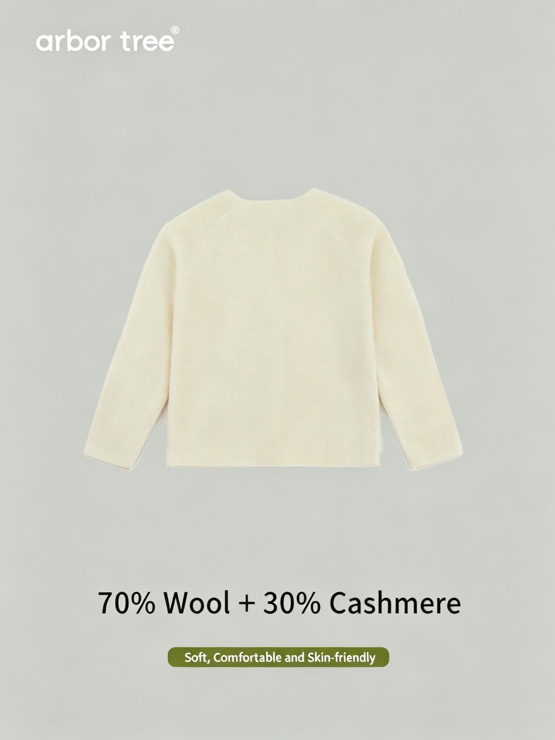 Matching parent-child knit cardigans by ArborTree in soft cashmere-wool, perfect for spring, autumn, and winter warmth.