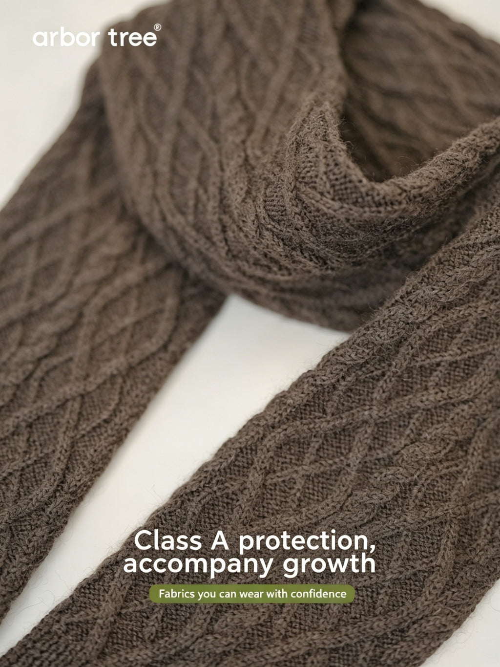 ArborTree baby scarf made of 30% yak down and 70% merino wool, solid color, soft and warm for fall and winter.