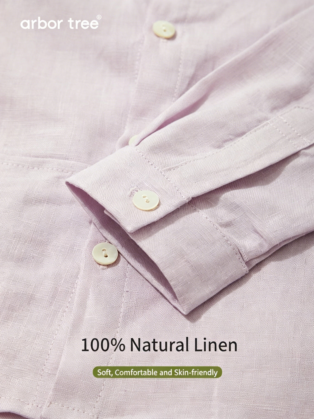 Baby casual shirt made of 100% Belgian natural linen by ArborTree, featuring a soft, breathable fabric and classic design.
