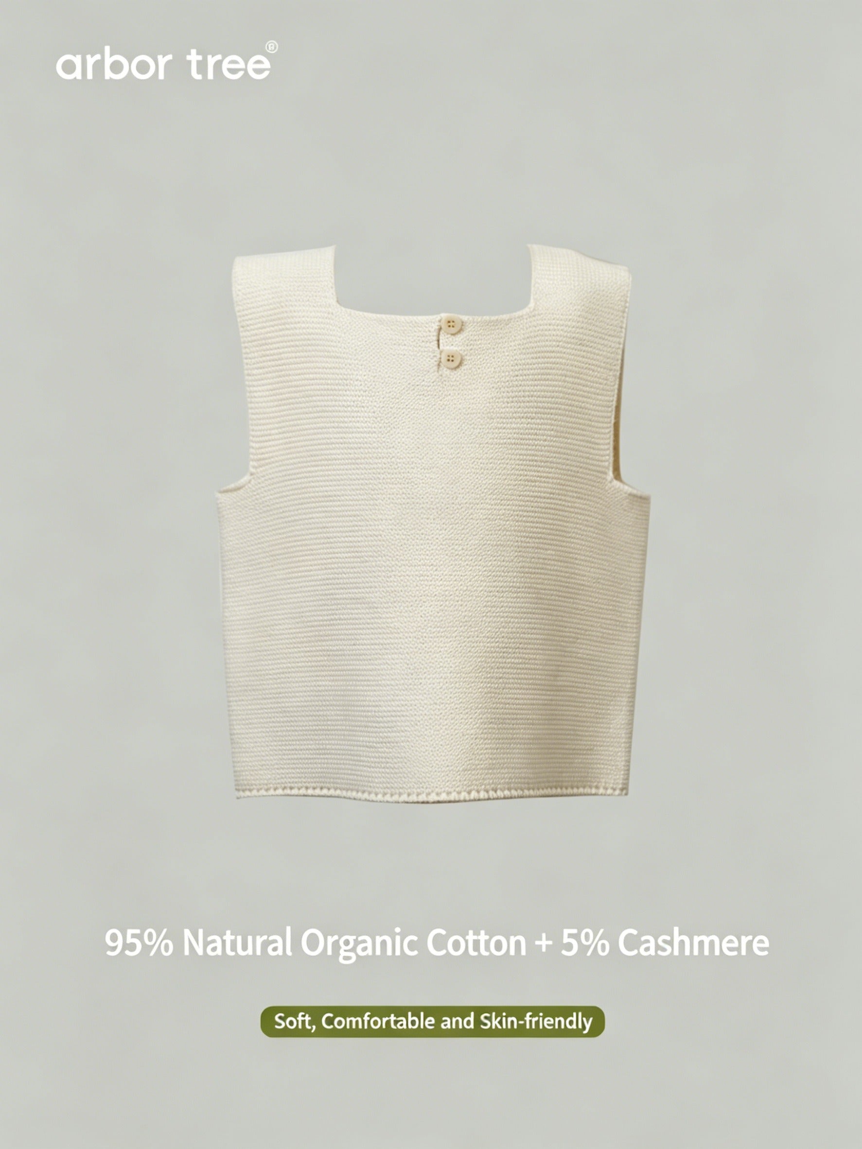 Unisex baby vest by ArborTree with organic cotton and cashmere, featuring a Chinese-style design in spring, fall, and winter.