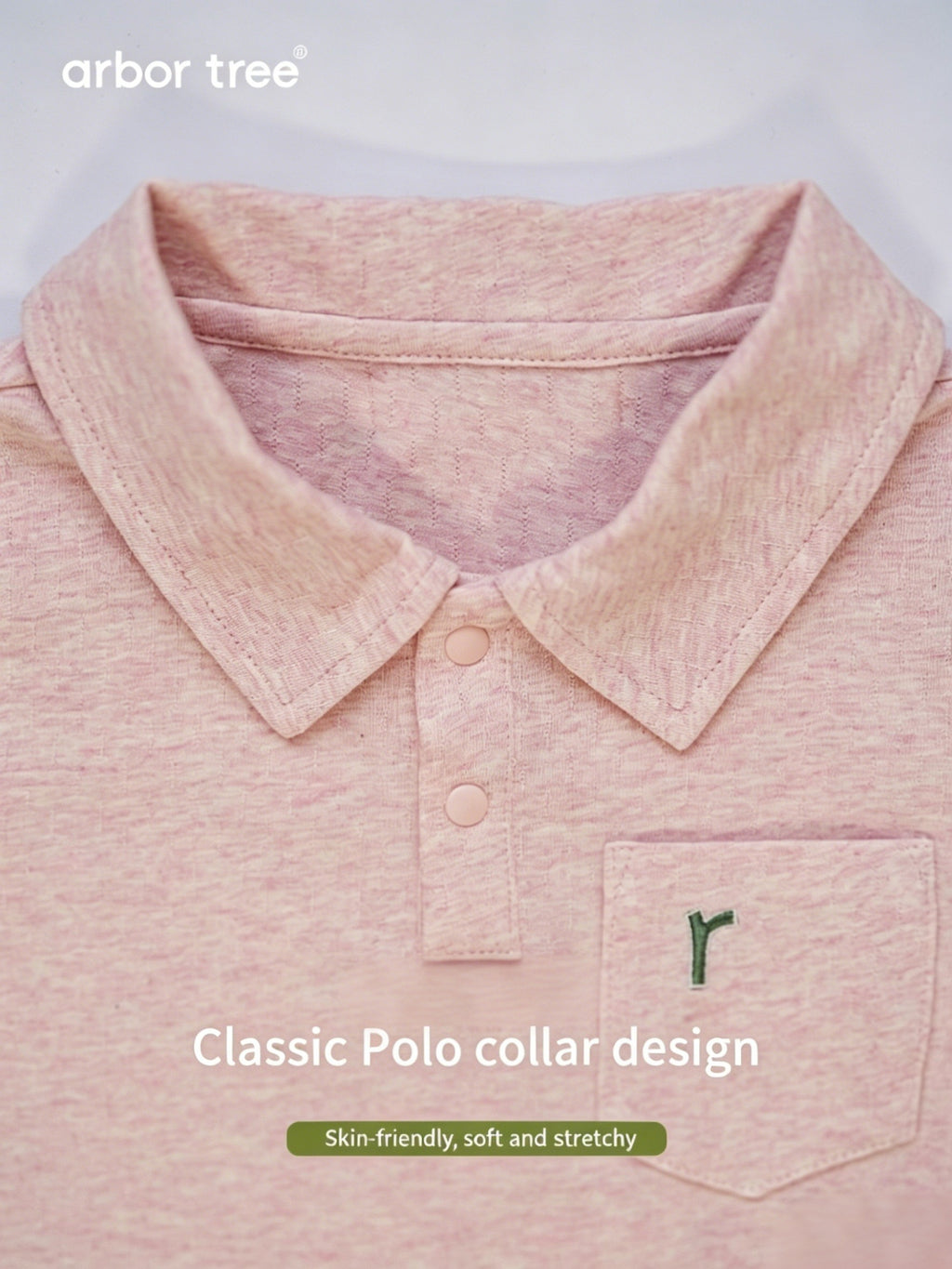 ArborTree organic cotton polo-neck long-sleeve T-shirt for boys and girls, natural and comfortable for spring and fall.