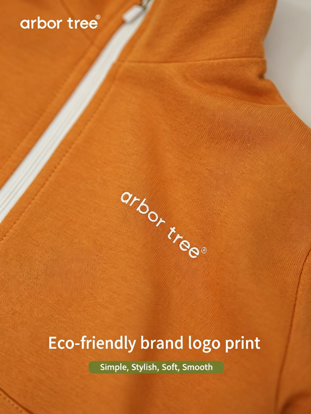 ArborTree organic cotton unisex spring/fall stand-up collar zipper jacket for kids, warm and moisture-wicking, suitable for boys and girls