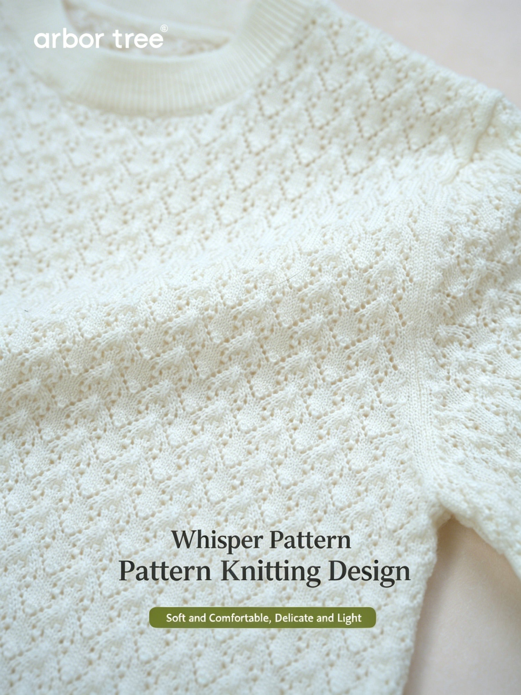 ArborTree baby romper made of 100% Merino wool, Whisper pattern, with shoulder splits, perfect for spring and fall.