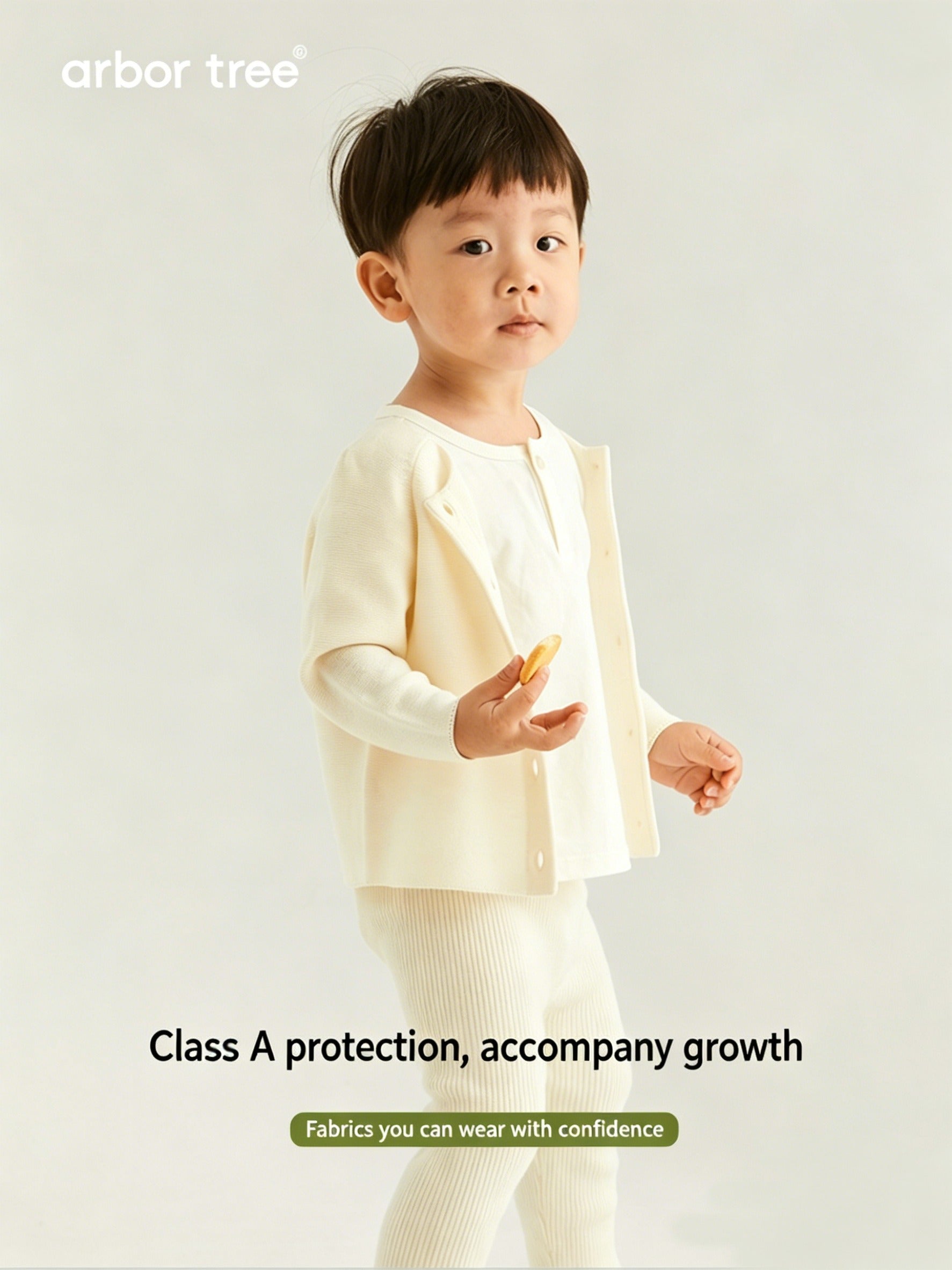 Matching ArborTree cashmere-wool knit cardigans for parent and child, soft, warm, skin-friendly, suitable for spring, autumn, winter.