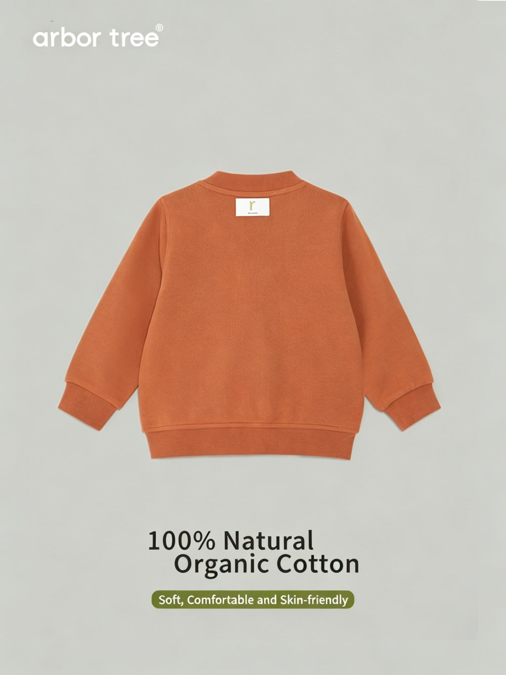 ArborTree organic cotton baby cardigan for spring and fall, moisture-wicking, natural kids clothing, meets Class A standards.