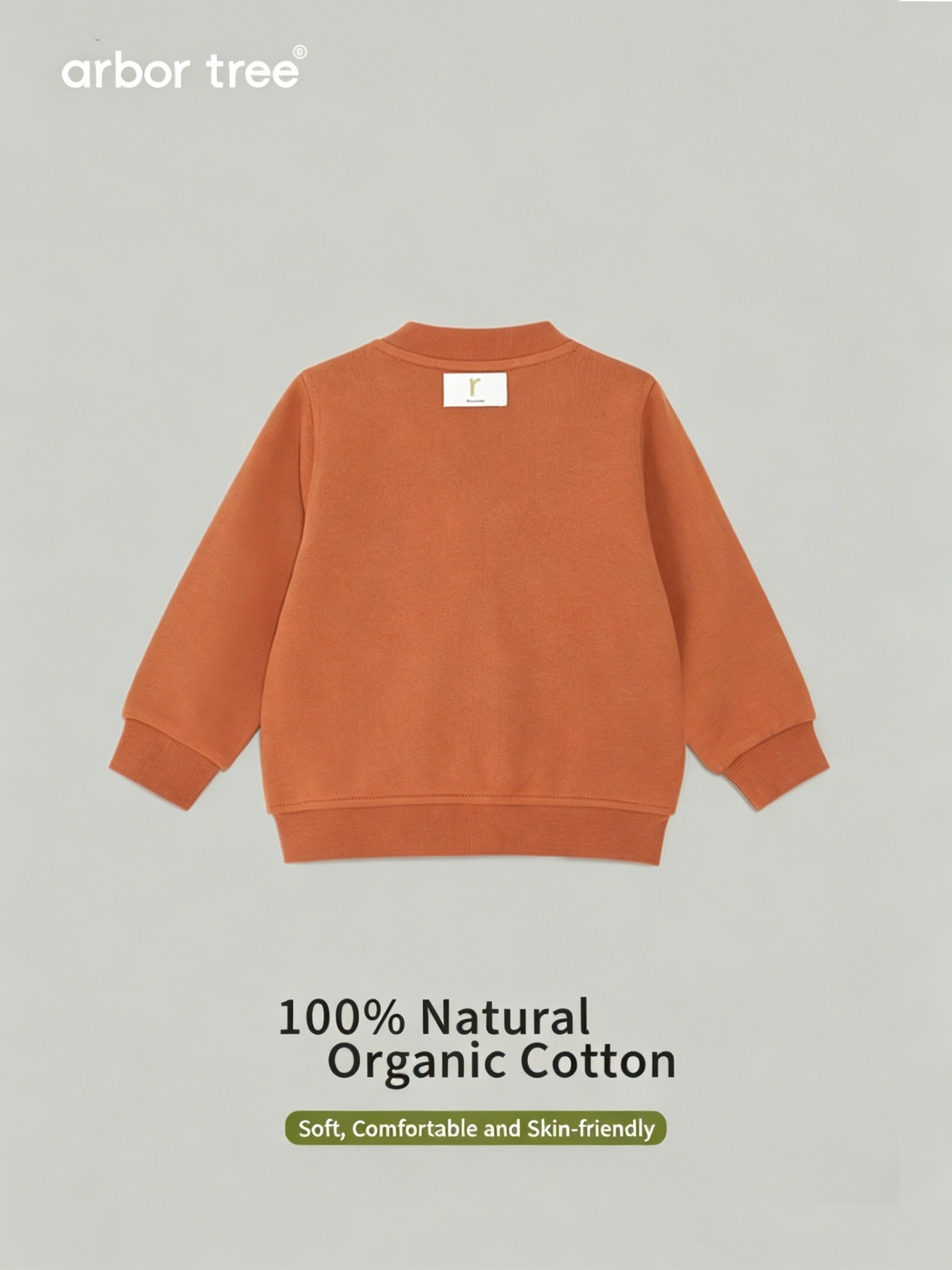 ArborTree organic cotton baby cardigan for spring and fall, moisture-wicking, natural kids clothing, meets Class A standards.