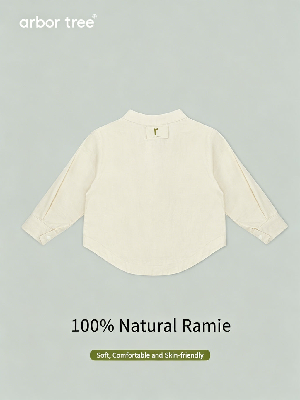 ArborTree (Recommended by Dong Shenghuo) 100% Ramie Casual Long-Sleeve Shirt (Matching Parent-Child Set) for Spring and Fall—Soft and Gentle on the Skin