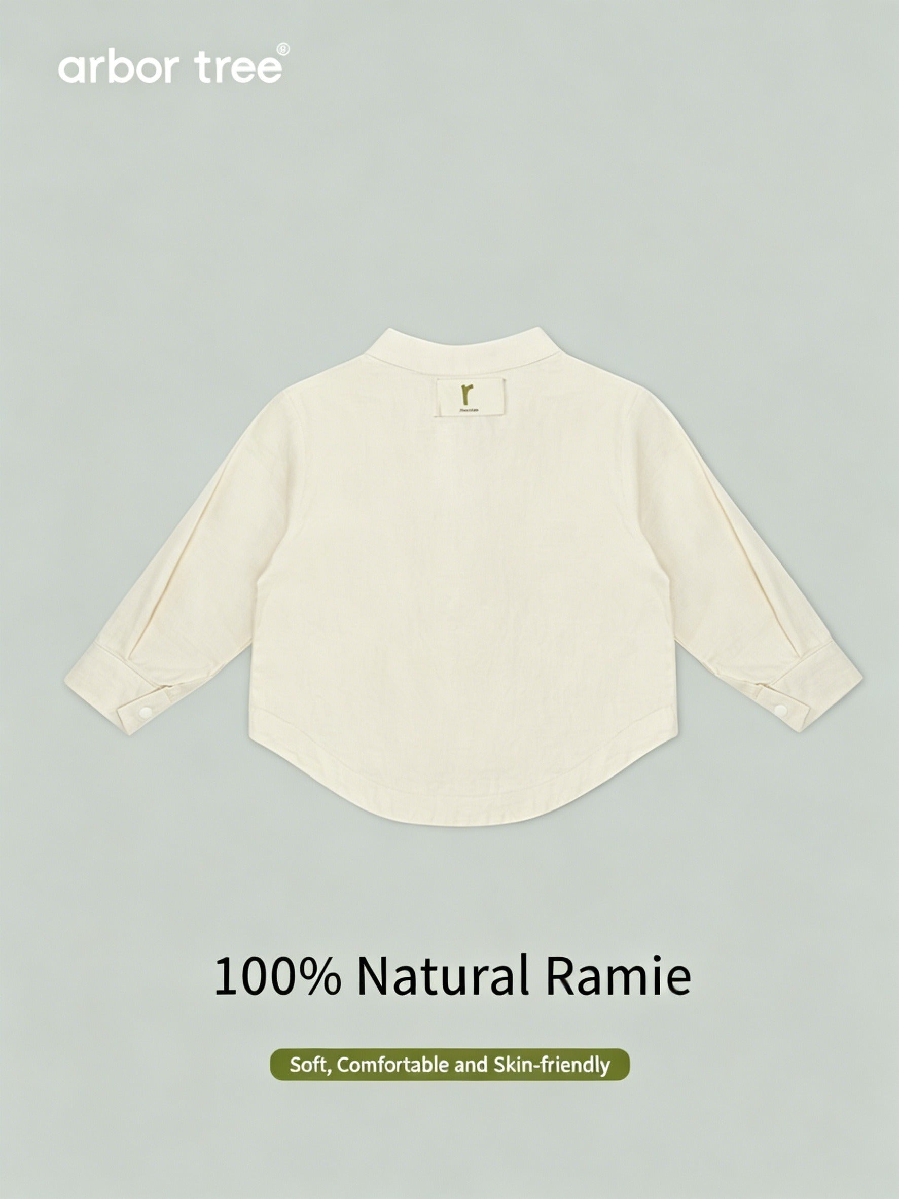 ArborTree (Recommended by Dong Shenghuo) 100% Ramie Casual Long-Sleeve Shirt (Matching Parent-Child Set) for Spring and Fall—Soft and Gentle on the Skin