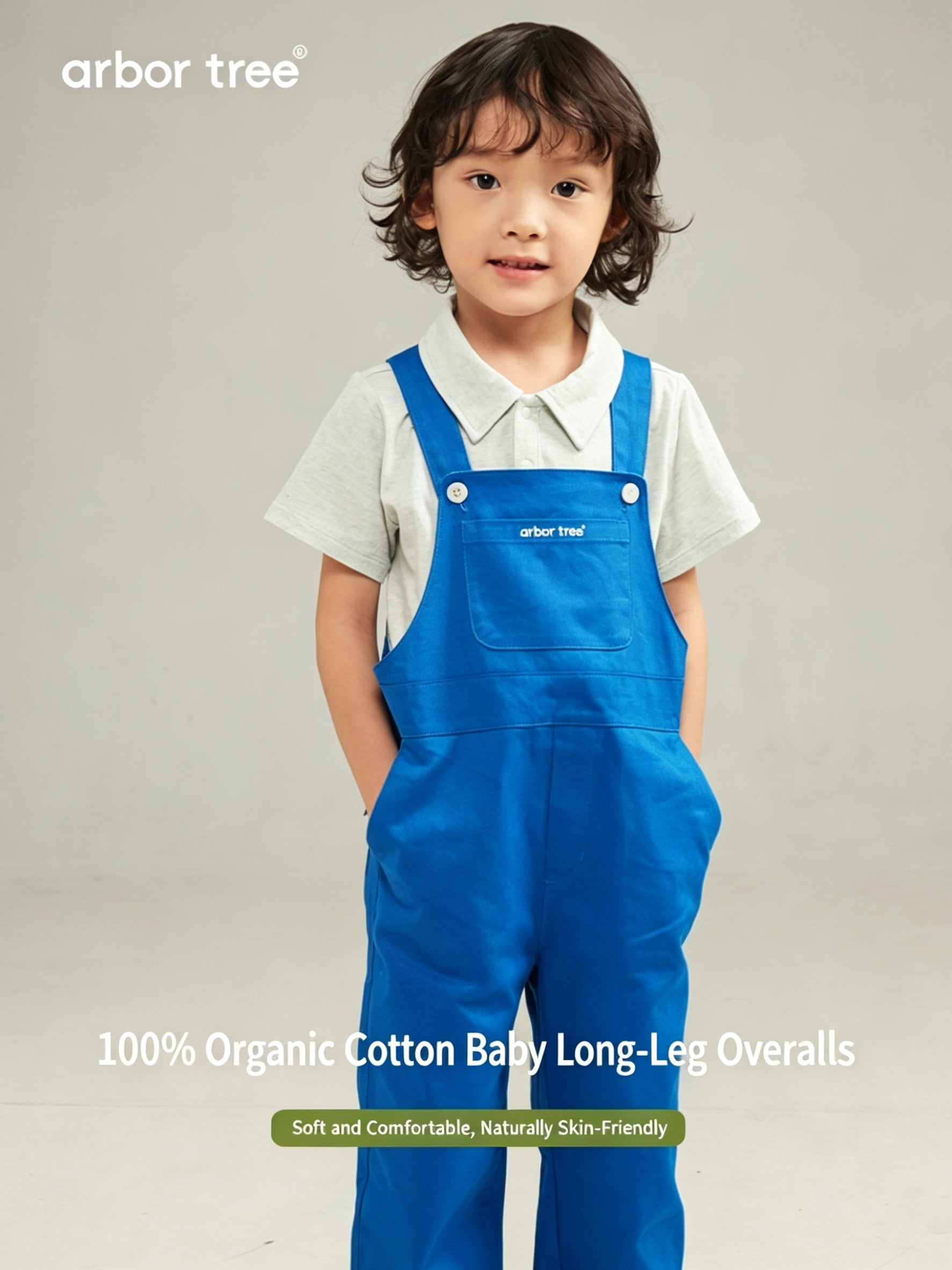 ArborTree 100% Organic Cotton Canvas Unisex Adjustable-Strap Overalls—Breathable Spring/Fall Pants