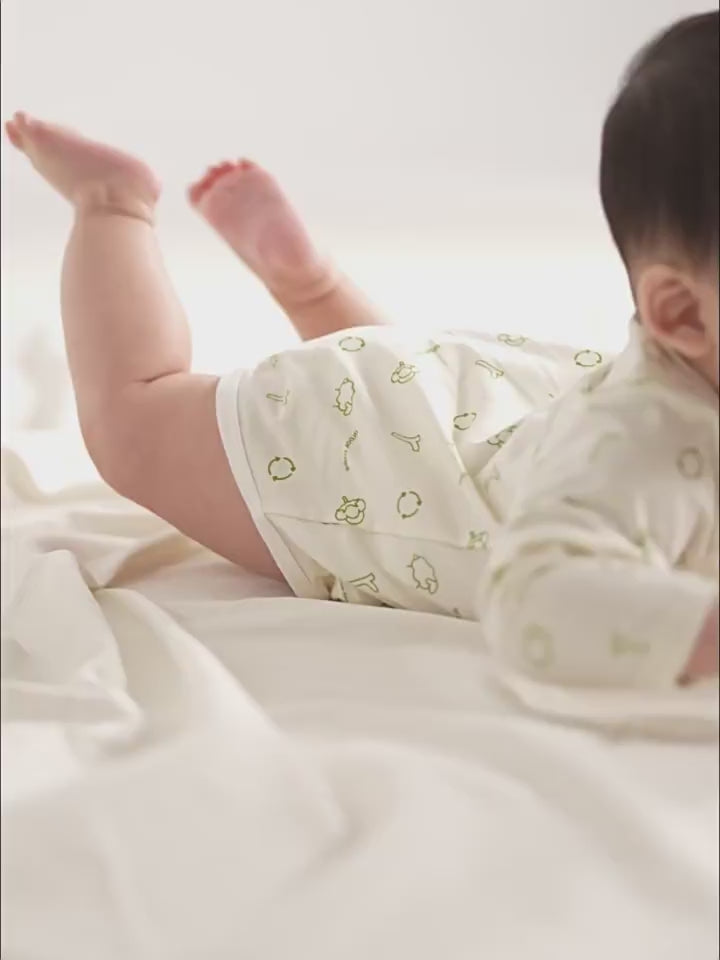ArborTree Eco-Friendly Printed 100% Natural Organic Cotton Long-Sleeve Rompers for Boys and Girls (Spring/Fall)