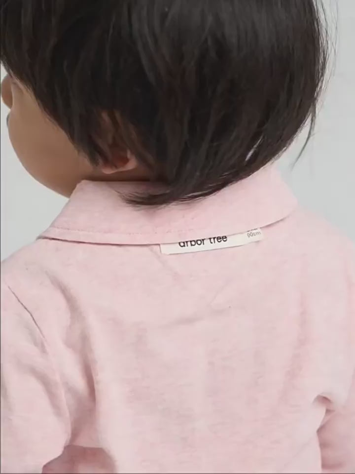 ArborTree 100% Natural Organic Cotton Polo-Neck Long-Sleeve T-Shirt for Boys and Girls (Spring/Fall)