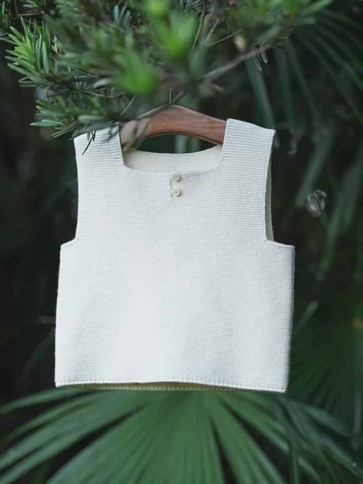 ArborTree Organic Cotton and Cashmere Unisex Baby Spring/Fall/Winter Knit Chinese-Style Vest
