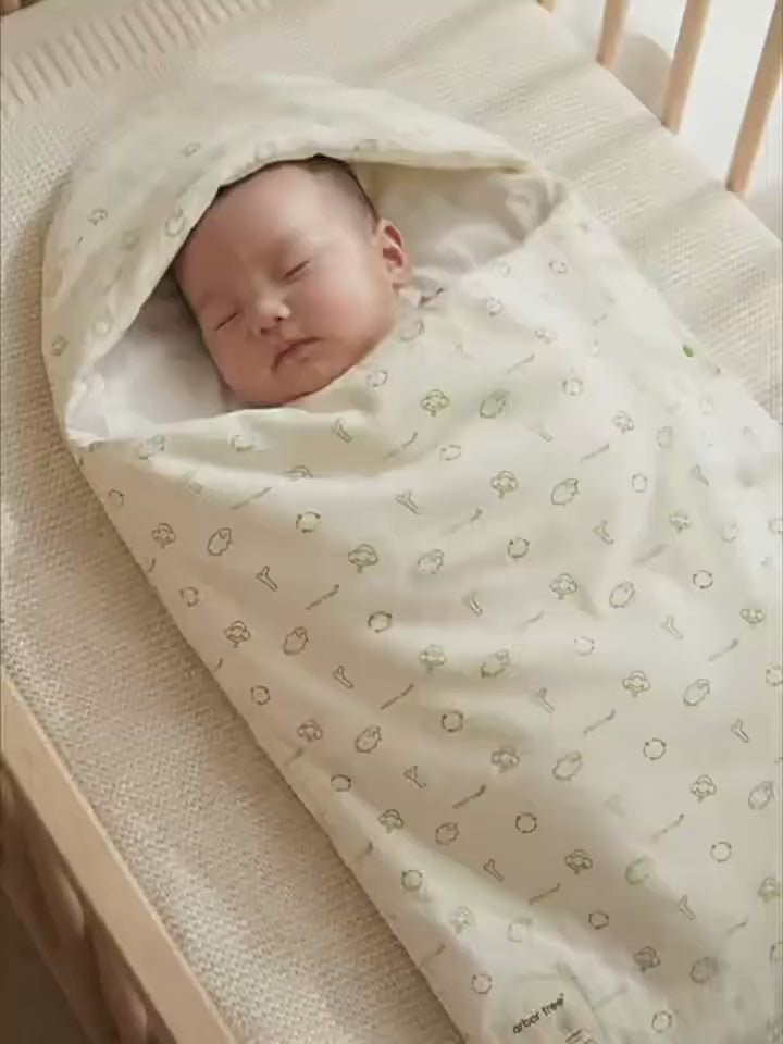 ArborTree Organic Cotton Baby Swaddle Blanket Made from Natural Materials—Suitable for All Seasons, Gentle on the Skin, and Machine Washable