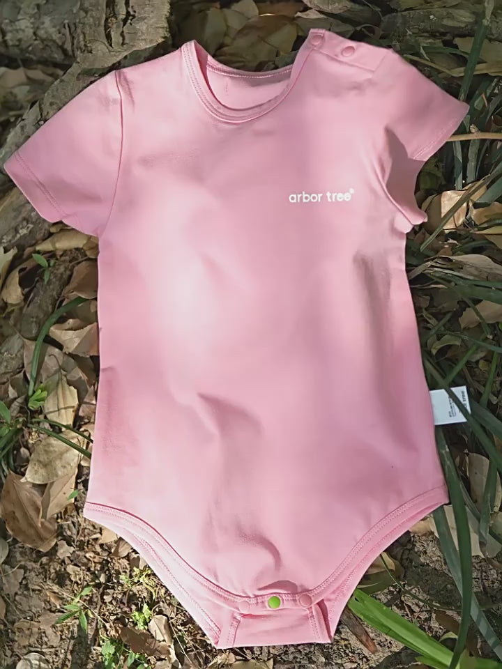 ArborTree 100% Natural Organic Cotton Unisex Summer Short-Sleeve Rompers with Shoulder Slits (Class A)