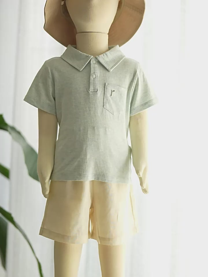 ArborTree 100% Natural Organic Cotton Polo-Neck Short-Sleeve T-Shirt for Boys and Girls