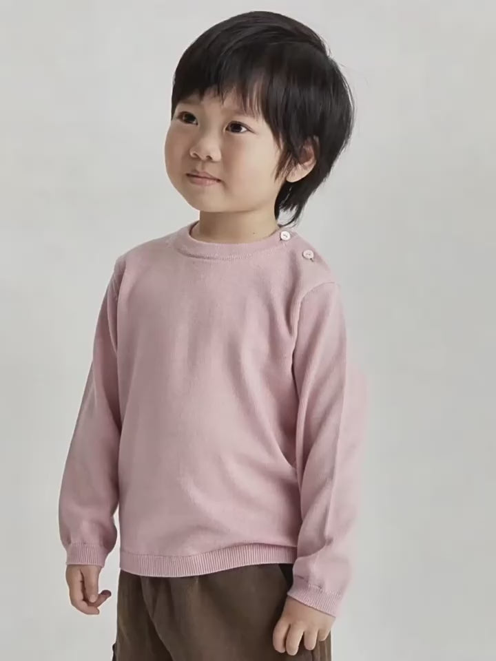 Cashmere & Wool Shoulder-Opening Pullover Sweaters for Boys and Girls, Autumn and Winter, Warm and Soft