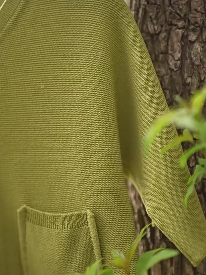 ArborTree 100% Ultra-Fine Merino Wool Baby Spring/Summer V-Neck Ultra-Lightweight 3/4-Sleeve T-Shirt (Air-Conditioning Shirt)