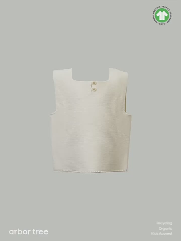 ArborTree Organic Cotton and Cashmere Unisex Baby Spring/Fall/Winter Knit Chinese-Style Vest