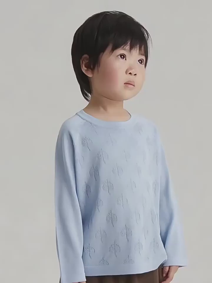 ArborTree 85% Mulberry Silk + 15% Cashmere Unisex Spring/Fall Knit Bodhi Leaf Long-Sleeve T-Shirt (Breathable)
