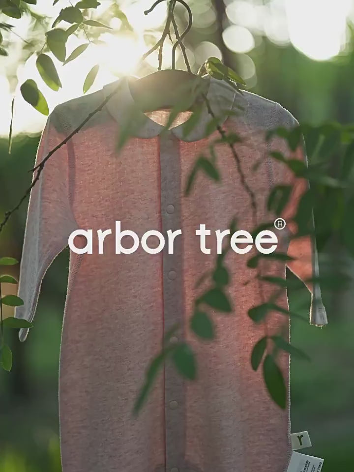 ArborTree 100% Xinjiang Organic Cotton Unisex Spring Collared Front-Opening Romper for Babies—Moisture-Wicking