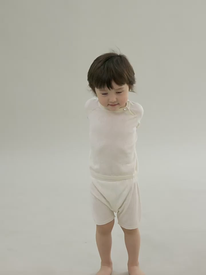 ArborTree Baby Summer Knit Short-Sleeve T-Shirt with Drop Shoulders, Made of Mulberry Silk and Cashmere—Lightweight, Breathable, Soft, and Comfortable