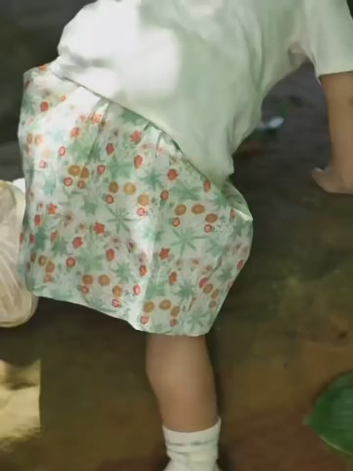 ArborTree 100% Organic Cotton from Uganda Girls' Summer Morris Daisy Skirt—Lightweight and Airy