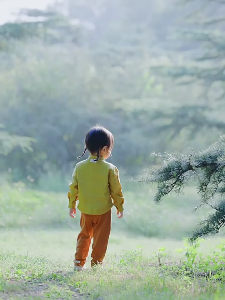 ArborTree (Recommended by Dong Shenghuo) 100% Ramie Casual Long-Sleeve Shirt (Matching Parent-Child Set) for Spring and Fall—Soft and Gentle on the Skin